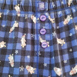 Cute Body Drama Plaid Penguin Pajama Set - 100% Cotton Pants and Top - Sz L